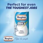 Regina Blitz Household Towels – 8 Triple Layered Rolls, 140 Sheets Per Roll, Paper Packaging, FSC Certified Paper, Recyclable Packaging, 60% Larger Than Standard Kitchen Roll Sheets - Image 2