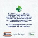 Regina Blitz Household Towels – 8 Triple Layered Rolls, 140 Sheets Per Roll, Paper Packaging, FSC Certified Paper, Recyclable Packaging, 60% Larger Than Standard Kitchen Roll Sheets - Image 4