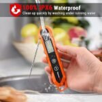 ASDA ThermoPro TP03H Meat Thermometer with IPX6 Waterproof, Food Thermometer Foldable Food Temperature Probe with LCD Backlight Calibration Lock Fuction, Kitchen Digital Instant Read Probe for Oil Jam Milk - Image 6