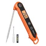 ASDA ThermoPro TP03H Meat Thermometer with IPX6 Waterproof, Food Thermometer Foldable Food Temperature Probe with LCD Backlight Calibration Lock Fuction, Kitchen Digital Instant Read Probe for Oil Jam Milk