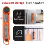 ASDA ThermoPro TP03H Meat Thermometer with IPX6 Waterproof, Food Thermometer Foldable Food Temperature Probe with LCD Backlight Calibration Lock Fuction, Kitchen Digital Instant Read Probe for Oil Jam Milk - Image 5