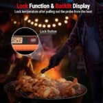 ASDA ThermoPro TP03H Meat Thermometer with IPX6 Waterproof, Food Thermometer Foldable Food Temperature Probe with LCD Backlight Calibration Lock Fuction, Kitchen Digital Instant Read Probe for Oil Jam Milk - Image 4