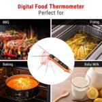 ASDA ThermoPro TP03H Meat Thermometer with IPX6 Waterproof, Food Thermometer Foldable Food Temperature Probe with LCD Backlight Calibration Lock Fuction, Kitchen Digital Instant Read Probe for Oil Jam Milk - Image 3