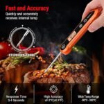 ASDA ThermoPro TP03H Meat Thermometer with IPX6 Waterproof, Food Thermometer Foldable Food Temperature Probe with LCD Backlight Calibration Lock Fuction, Kitchen Digital Instant Read Probe for Oil Jam Milk - Image 2