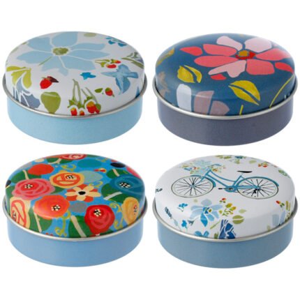 Pretty Blue Floral Lip Balm in Tin | Single | Little Gift | Cracker Filler
